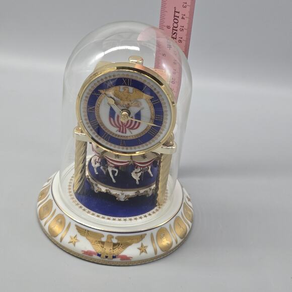 Freundl Americana Porcelain Clock Made In Germany Eagle + Presidents - Picture 10 of 10